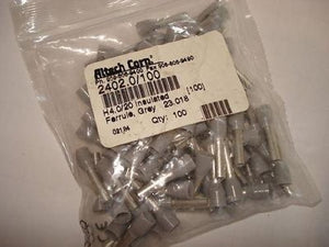 AlTech 2402.0/100 H4.0/20 Package of 100 Gray Insulated Ferrules NSFP