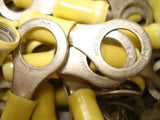 Amp Yellow Amp 3/8 Stud 12-10 AWG Insulated Ring Lugs Terminals  LOT of 100