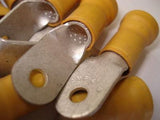 Amp Yellow #10 Stud 4 AWG Insulated Ring Lugs Terminals LOT of 25