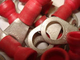 Amp Red  3/8 Stud 8 AWG Insulated Ring Lugs Terminals NSNP LOT of 25