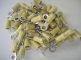 Tyco #10 Stud 12-10 AWG 35109 Yellow  Insulated Ring Lugs Terminals LOT of 50
