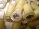 Tyco #10 Stud 12-10 AWG 35109 Yellow  Insulated Ring Lugs Terminals LOT of 50