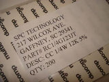 SPC Technology RC1/4G123J2 1/4W 12K 5% Resistors Lot of 200 NSFP
