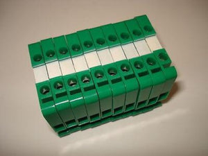 Allen Bradley Lot Of 10 Green 1492-H Terminal Blocks NSNP