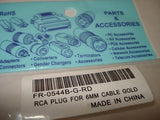 Gold FR-0544B-G-RD RCA Plug / Connector For 6MM Cable NSFP LOT OF 4