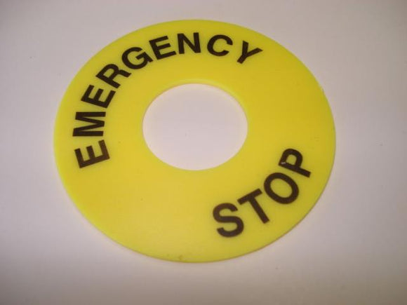 Emergency Stop Yellow E-Stop Push Pull Button Legend Plate 800EP NSNP LOT of 4