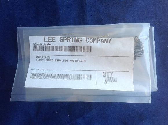 Lee Springs 06811285 PKG OF 10PCS 360X.035X.500 Music Wire Comp Springs NSFP