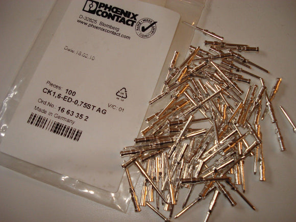 Phoenix Contact CK1,6-ED-0,75ST AG 1.6 Crimp Male 16 63 35 2 Contact 100 PINS