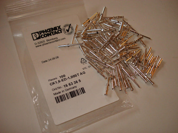 Phoenix Contact CK1,6-ED-1,00ST AG Crimp Male 16 63 36 5 Contact 100 PINS
