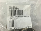 Polyconn PC123NB-62 Nickel Plated Brass Pipe Fittings 3/8" NPT Male x1/8" Qty10