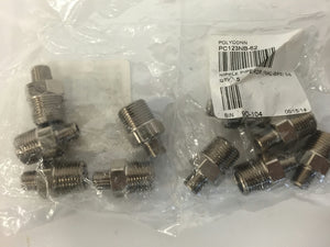 Polyconn PC123NB-62 Nickel Plated Brass Pipe Fittings 3/8" NPT Male x1/8" Qty10