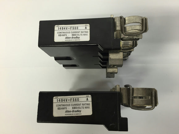 Allen Bradley Lot Of 2 1494v-FS60 Fuse Holder