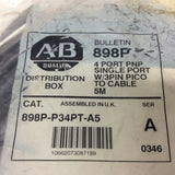 Allen Bradley 898P-P34PT-A5 4 Port PNP Single Port Pico Cable 5M Ser A
