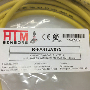HTM Sensors R-FA4TZV075 4P 250VAC/300VDC Cable Connector 5M