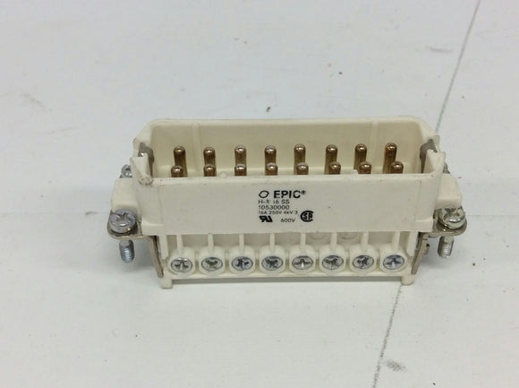 Epic H-A 16 SS Connector 10 Pin Male 600 V