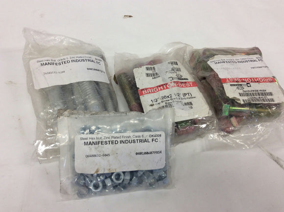 Zinc Yell M6 Nuts Assorted Nuts and Bolts 2 1/2