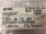 SMC CXSM25-150-XB11 Guided Cylinder, Dual Rod w/ 2 D-Z73 sensors