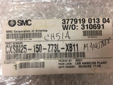 SMC CXSM25-150-XB11 Guided Cylinder, Dual Rod w/ 2 D-Z73 sensors