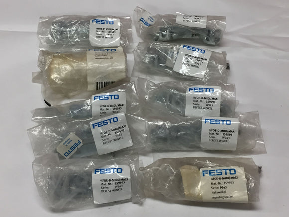 FESTO HFOE-D-MIDI/MAXI Lot of 10 Packs of 2 (20 total) 159593 Mounting Brackets