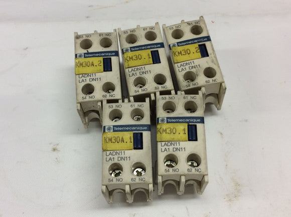 Telemacanique LADN11 Contactor Auxiliary Lot of 5