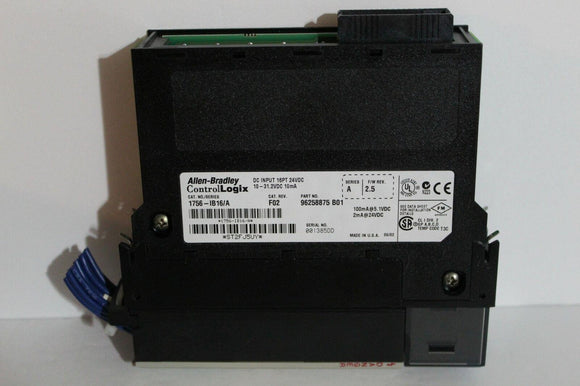 Allen Bradley 1756-IB16/A Rev:F02 FRN:2.5 ControlLogix DC INPUT 16PT 24VDC