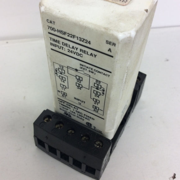 Allen Bradley 700-HSF22F13Z24 Series A Time Delay Relay W/700-HN 102 Series B