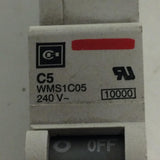 Cutler Hammer WMS1C05 240v 1 Pole Circuit Breaker