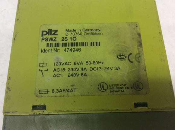 Pilz PSWZ 2S 10 Saftey Relay