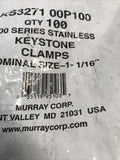 Keystone Clamps 300 Series Stainless Nominal Size 1 -1/16" Qty of 100 KS3271