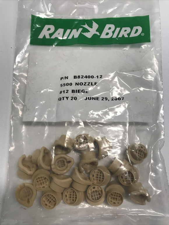 Rain Bird 5500NOZ - 5500 Rotor Sprinkler Nozzle 12.0 Beige B82400-12 Bag Of 20