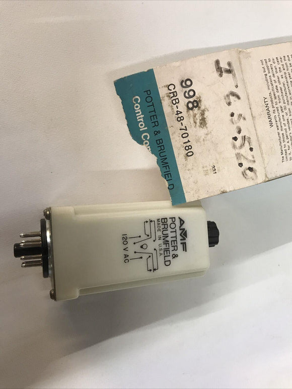 NEW Potter & Brumfield CRB-48-70180 Time Delay Adjustable Relay 1.8-180 Second