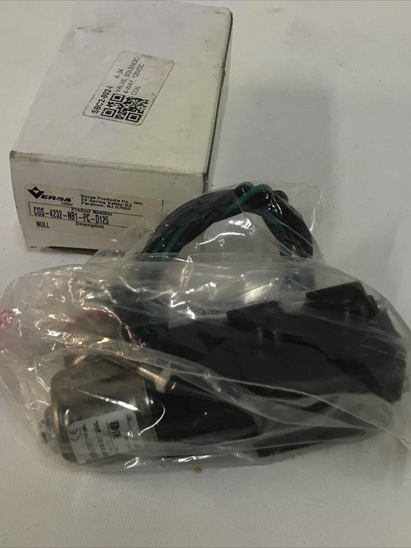 VERSA CGS-4232-NB1-PC-D125 Pneumatic Solenoid Valve 120V 1/4in Npt 115psi