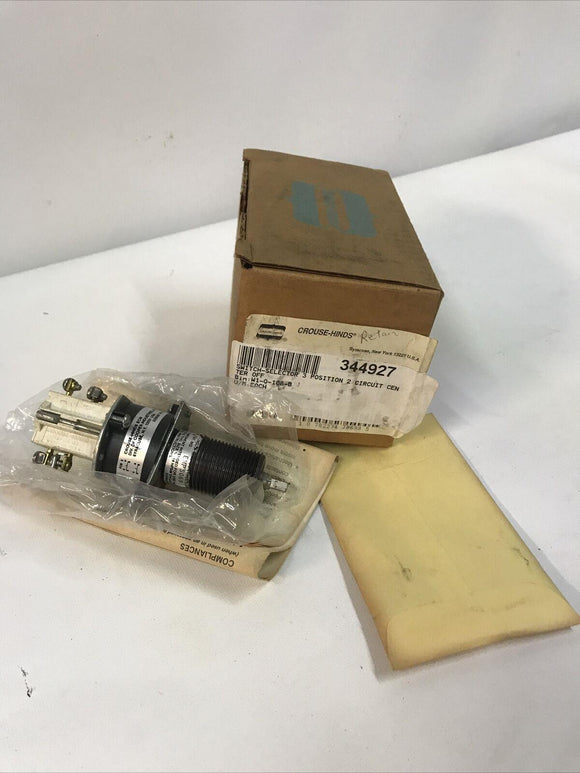CROUSE-HINDS EMPS069 3 Position Selector Switch Missing Knob