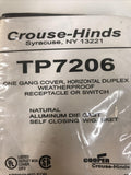 Eaton Cooper Crouse-Hinds TP7206 One Gang Cover, Horizontal Duplex