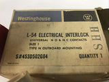 Westinghouse L-54 Electrical Interlock Type N 453D502G04