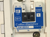 Cutler-Hammer CN15DN4CB Contactor Size 1 Series B1 4 Pole 480V 27A