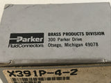 Parker X 391P-4-2 (Pack Of 5) Compression Chrome Plated Brass Pipe Coupler