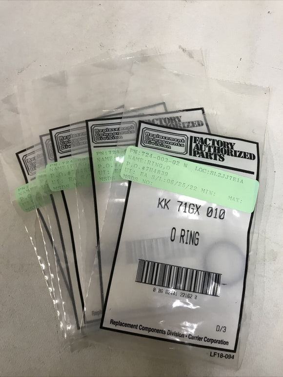 Carrier HVAC Rubber O-Ring Seal KK 71GX 010 (Lot Of 5)