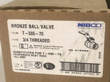 Nibco T-585-70 Bronze Full Port Threaded Ball Valve, 3/4” Threaded (Box Of 5)
