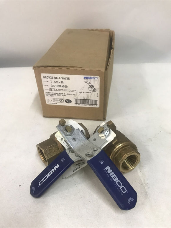 Nibco T-585-70 Bronze Full Port Threaded Ball Valve, 3/4” Threaded (Box Of 2)