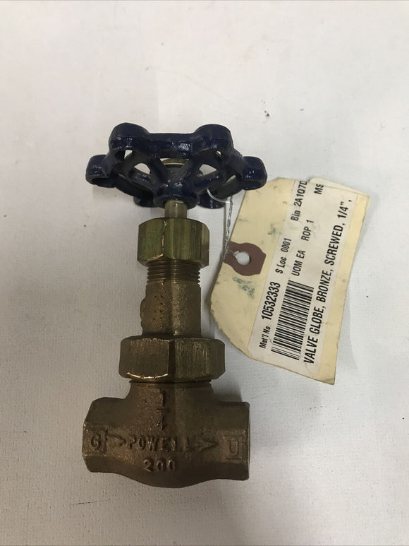 Powell Fig 180 1/4 Gate Valve 200 PSI Star Needle Globe