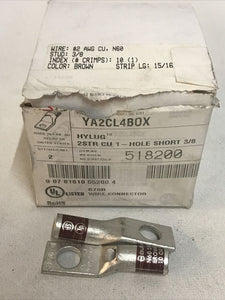 Burndy (Box Of 2) YA2CL4BOX Compression Lug 3/8” Stud Hylug 518200 N60 2 STR CU