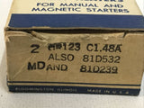 General Electric CR123 C1.48A ( Box Of 2) Overload Heater Elements 81D532 81D239