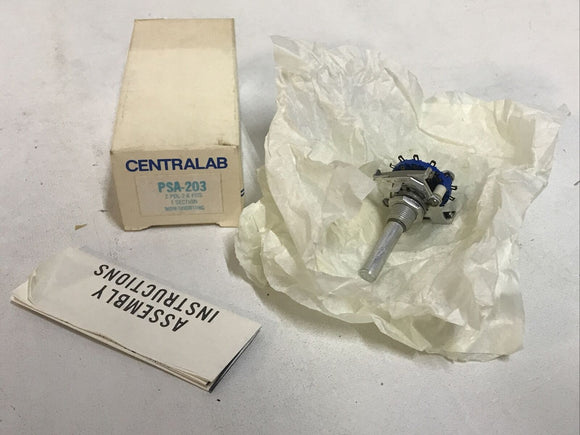 Centralab PSA-203 Rotary Switch Non-Shorting 1-POL 2-6-POS 1 SECTION