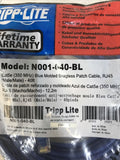 Lot Of 2 Tripp Lite N001-040-BL Cat6 Gigabit Blue Snagless 40ft. Ethernet RJ45