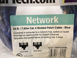 StarTech C6PATCH25BL 25ft CAT6 Ethernet Cable Blue Molded Gigabit Male RJ45
