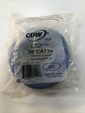 CDW Cat5e Network Cable RJ-45 Male 20ft Blue A3L781-20BL-CDW New