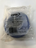 CDW Cat5e Network Cable RJ-45 Male 20ft Blue A3L781-20BL-CDW New