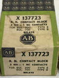 Allen Bradley X-137723 Right Hand Contact Block 3 NO - 1 NC Contacts