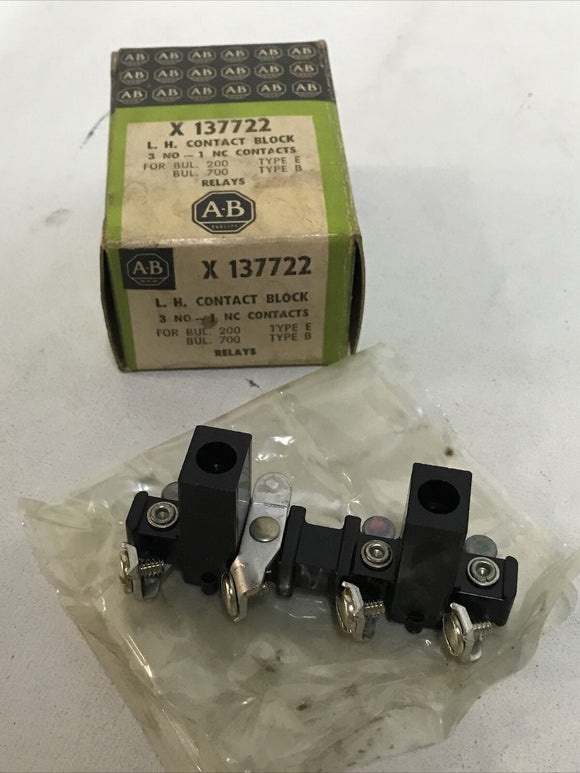Allen-Bradley X 137722 L.H. Contact Block 3 NO - 1 NC Contacts